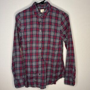 J.Crew Plaid Button Down Shirt Long Sleeve Flannel 100% Cotton Women Small